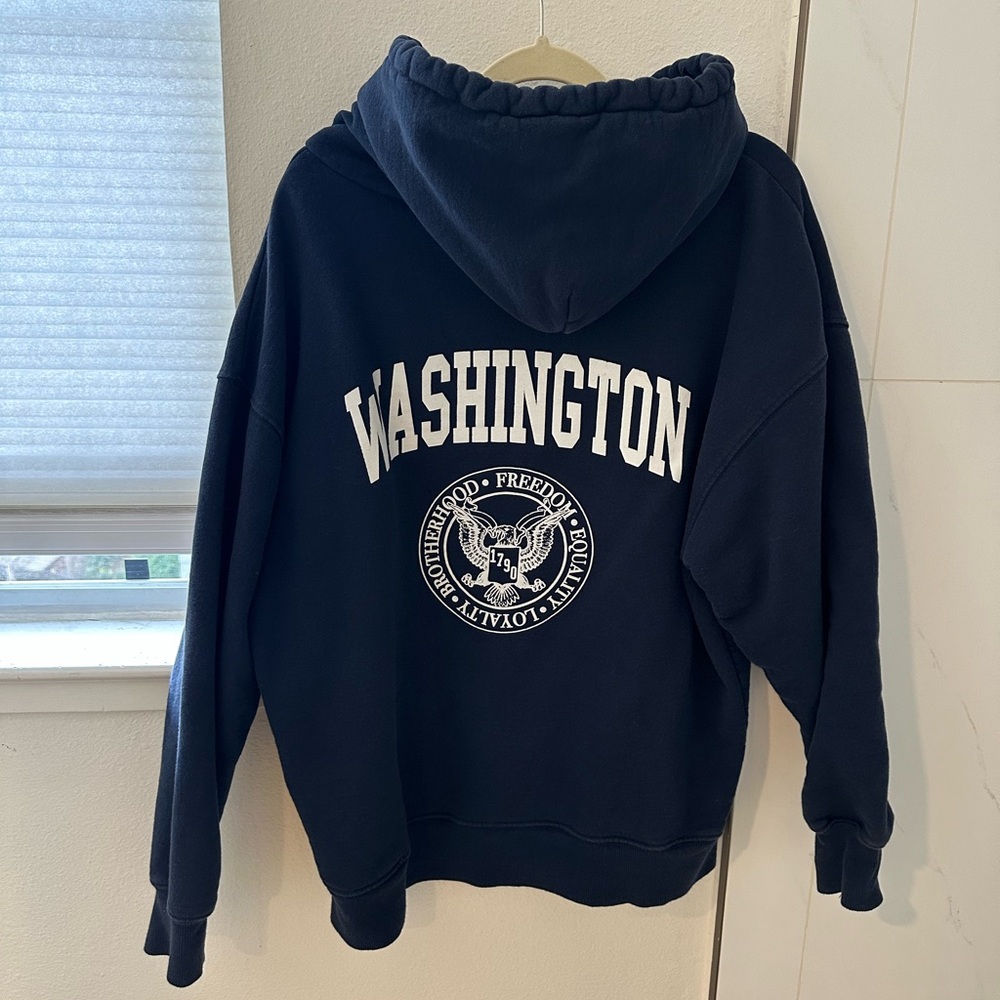 Subdued Washington Navy Blue Hoodie Sweater